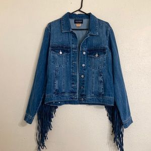 Lucchese ladies denim fringe jacket